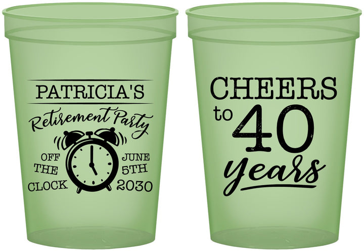 Custom Retirement 16 oz Glow In The Dark Cups - Off The Clock | 150000