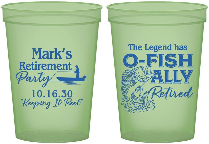 Custom Retirement 16 oz Glow In The Dark Cups - Ofishally Retired | 150008