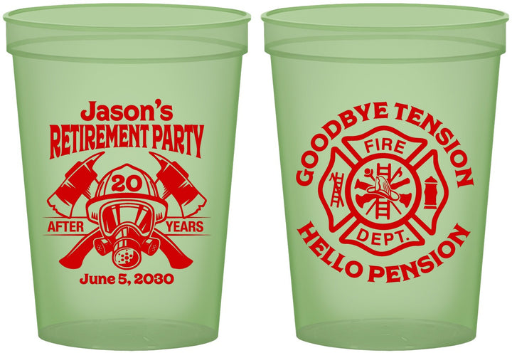 Custom Retirement 16 oz Glow In The Dark Cups - Firefighter | 150015