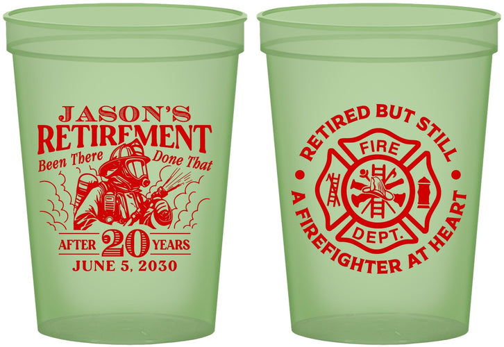 Custom Retirement 16 oz Glow In The Dark Cups - Firefighter | 150016