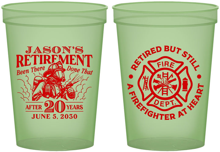 Custom Retirement 16 oz Glow In The Dark Cups - Firefighter | 150016
