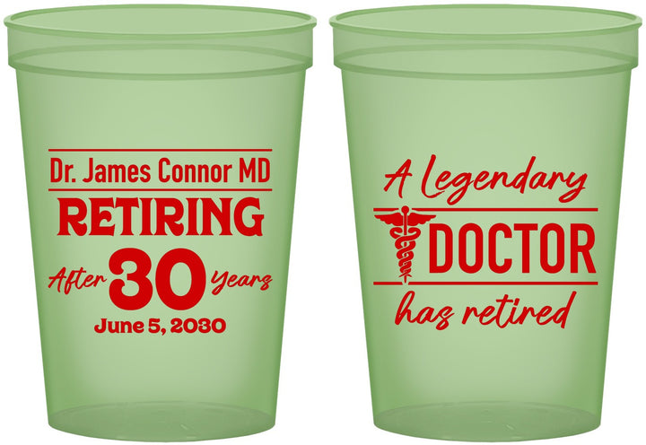 Custom Retirement 16 oz Glow In The Dark Cups - Doctor | 150018
