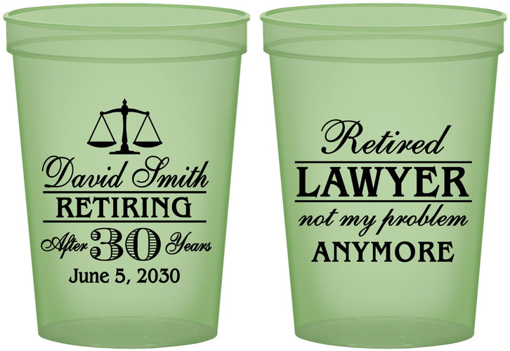 Custom Retirement 16 oz Glow In The Dark Cups - Lawyer | 150025