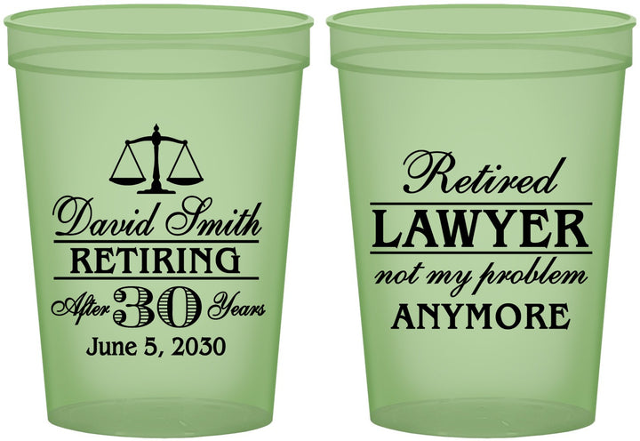 Custom Retirement 16 oz Glow In The Dark Cups - Lawyer | 150025
