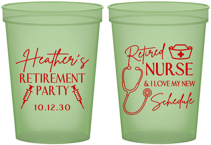 Custom Retirement 16 oz Glow In The Dark Cups - Nurse | 150028
