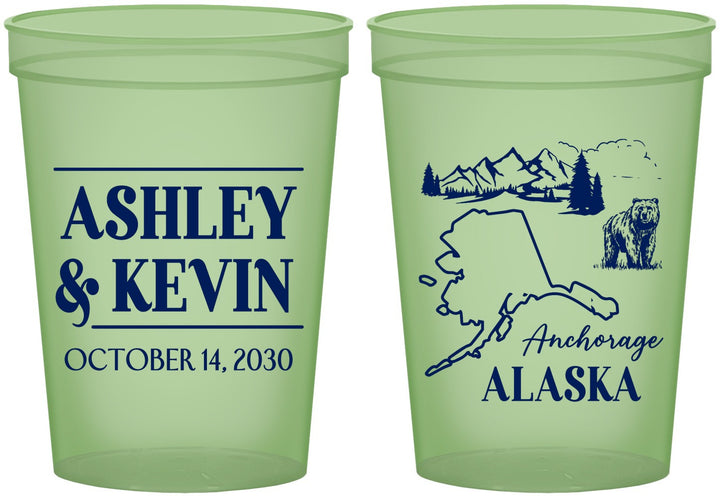 Custom Wedding 16 oz Glow In The Dark Cups - Alaska | 151