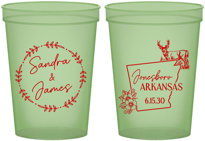 Custom Wedding 16 oz Glow In The Dark Cups - Arkansas | 153