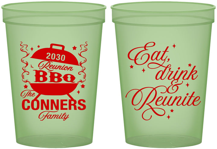 Custom Family Reunion 16 oz Glow In The Dark Cups - Bbq Eat Drink Reunite | 160000