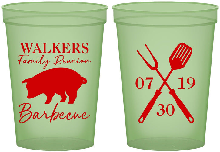 Custom Family Reunion 16 oz Glow In The Dark Cups - Bbq Barbeque | 160003
