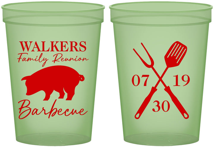 Custom Family Reunion 16 oz Glow In The Dark Cups - Bbq Barbeque | 160003