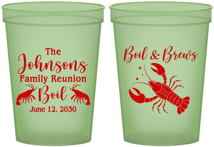 Custom Family Reunion 16 oz Glow In The Dark Cups - Crawfish Boil | 160005