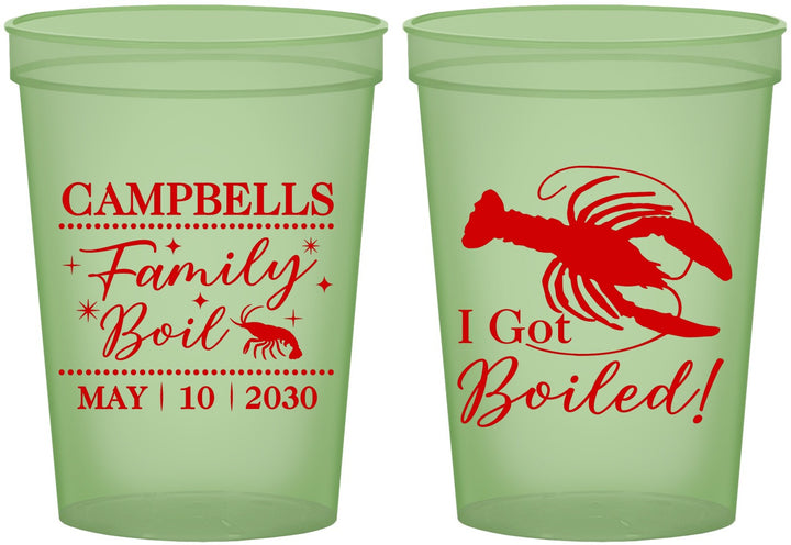Custom Family Reunion 16 oz Glow In The Dark Cups - Crawfish Boil | 160008
