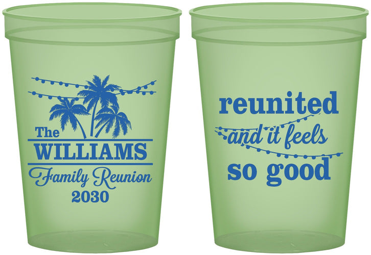 Custom Family Reunion 16 oz Glow In The Dark Cups - Beach Reunited | 160010