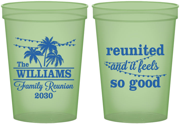 Custom Family Reunion 16 oz Glow In The Dark Cups - Beach Reunited | 160010