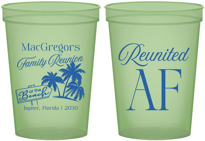Custom Family Reunion 16 oz Glow In The Dark Cups - Beach Reunited Af | 160012