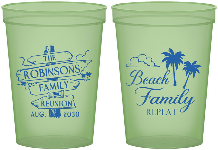 Custom Family Reunion 16 oz Glow In The Dark Cups - Beach Family Repeat | 160014