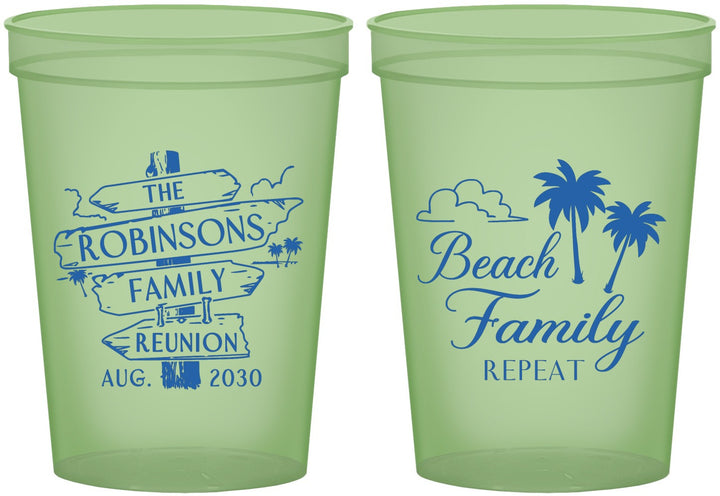 Custom Family Reunion 16 oz Glow In The Dark Cups - Beach Family Repeat | 160014