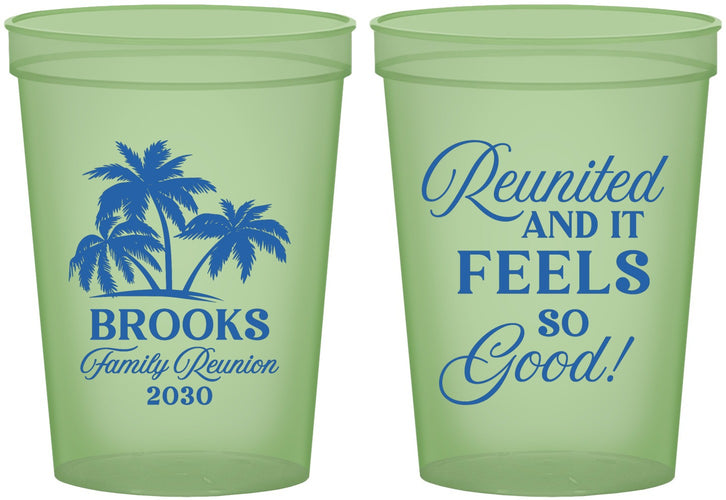 Custom Family Reunion 16 oz Glow In The Dark Cups - Beach Reunited | 160017
