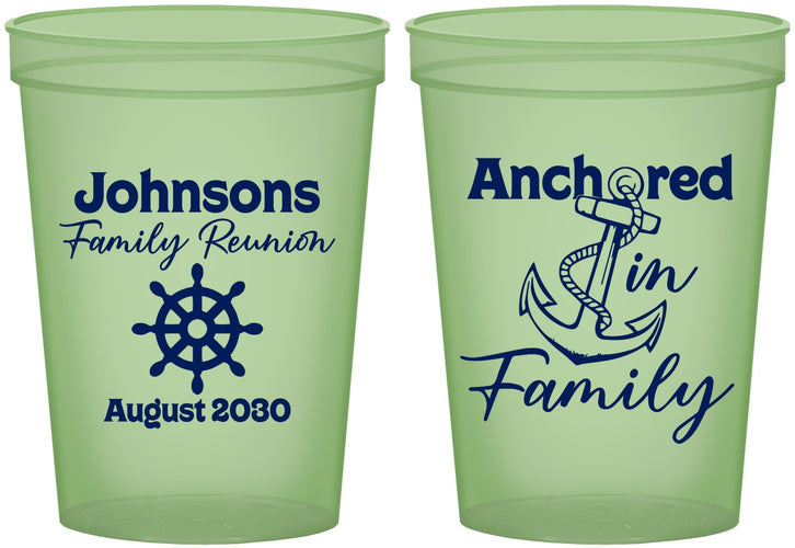 Custom Family Reunion 16 oz Glow In The Dark Cups - Cruise Nautical | 160020