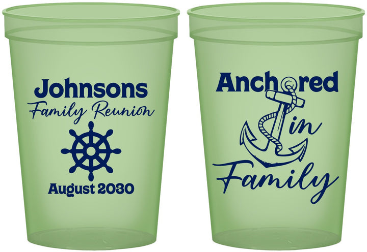 Custom Family Reunion 16 oz Glow In The Dark Cups - Cruise Nautical | 160020