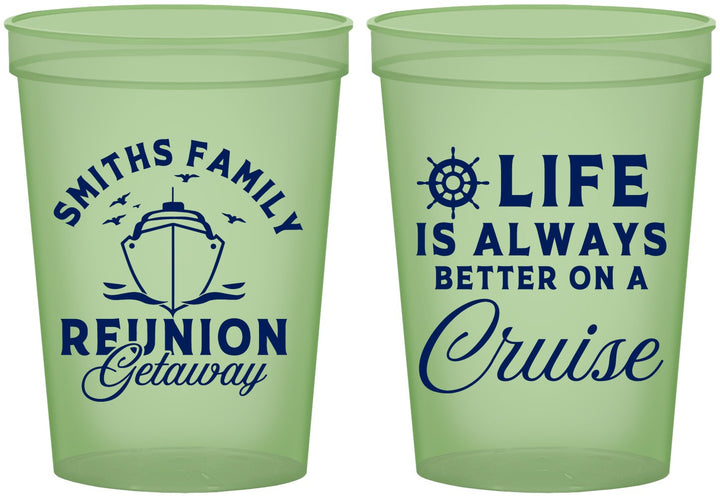 Custom Family Reunion 16 oz Glow In The Dark Cups - Cruise Nautical | 160022