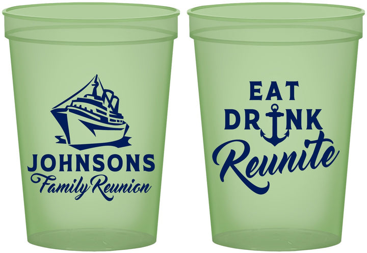 Custom Family Reunion 16 oz Glow In The Dark Cups - Cruise Nautical | 160023