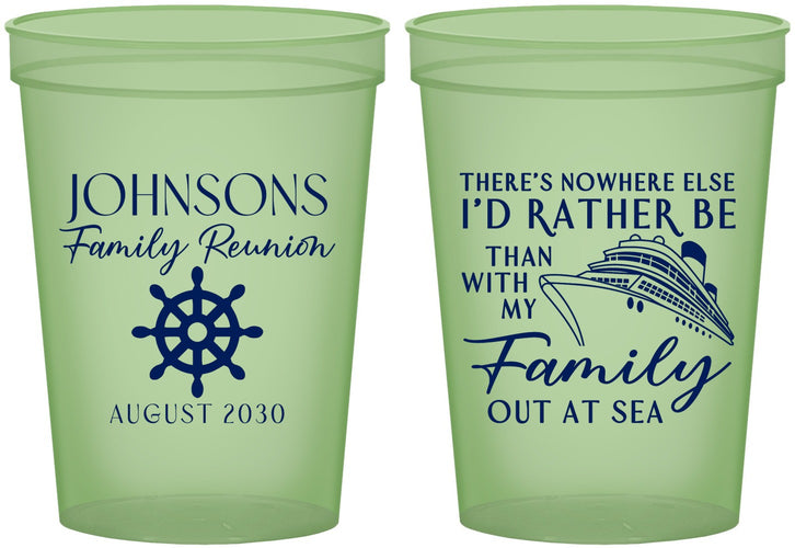 Custom Family Reunion 16 oz Glow In The Dark Cups - Cruise Nautical | 160024