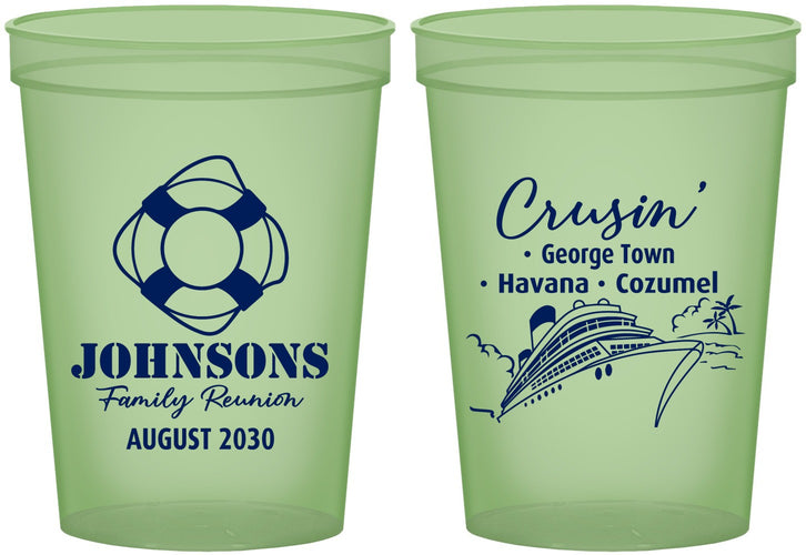 Custom Family Reunion 16 oz Glow In The Dark Cups - Cruise Crusin | 160025