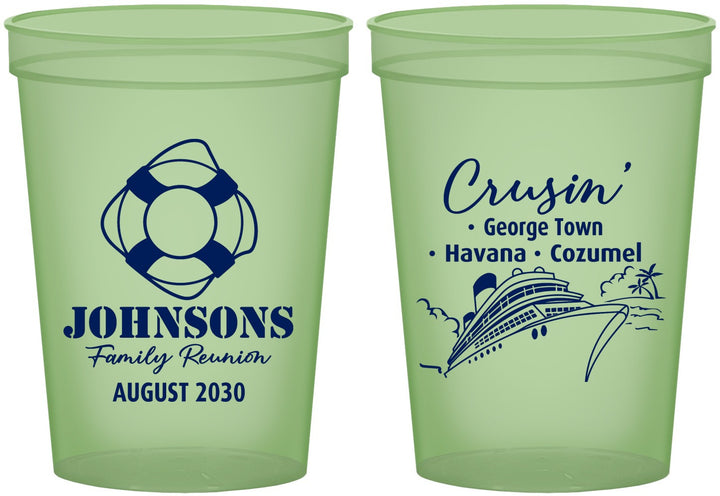 Custom Family Reunion 16 oz Glow In The Dark Cups - Cruise Crusin | 160025