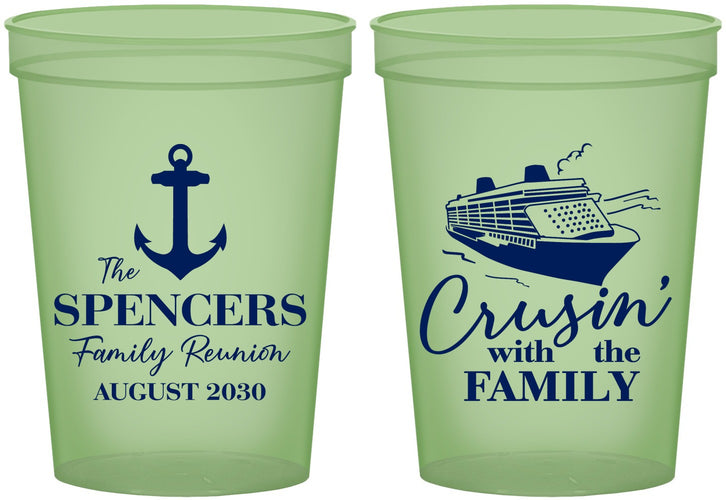 Custom Family Reunion 16 oz Glow In The Dark Cups - Cruise Crusin | 160026