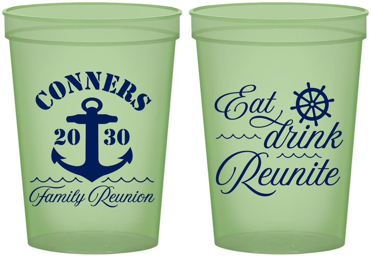 Custom Family Reunion 16 oz Glow In The Dark Cups - Cruise Anchor | 160028