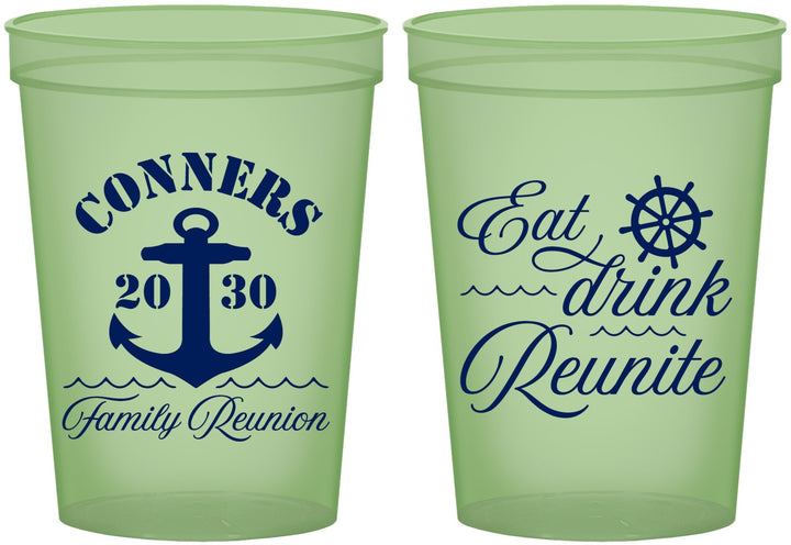 Custom Family Reunion 16 oz Glow In The Dark Cups - Cruise Anchor | 160028