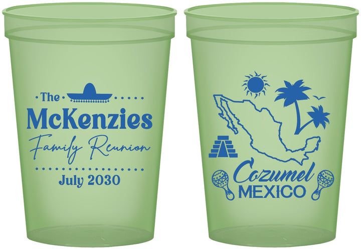 Custom Family Reunion 16 oz Glow In The Dark Cups - Mexico | 160033