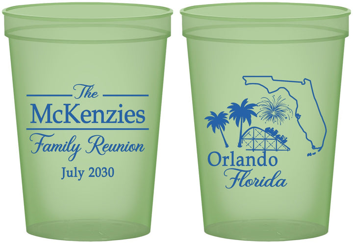 Custom Family Reunion 16 oz Glow In The Dark Cups - Orlando Florida | 160035