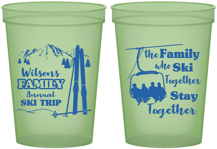 Custom Family Reunion 16 oz Glow In The Dark Cups - Ski Trip | 160040