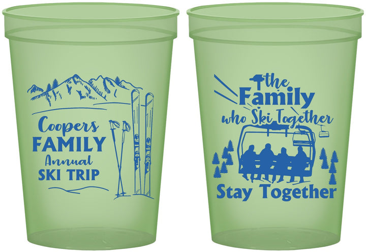 Custom Family Reunion 16 oz Glow In The Dark Cups - Ski Trip | 160041