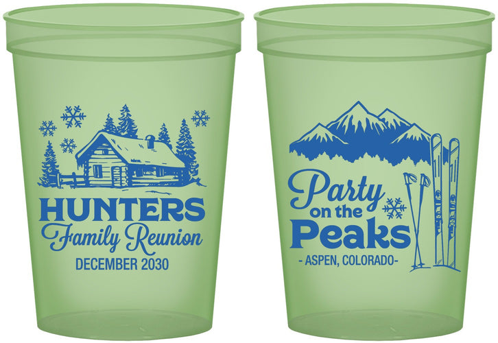 Custom Family Reunion 16 oz Glow In The Dark Cups - Ski Trip | 160042