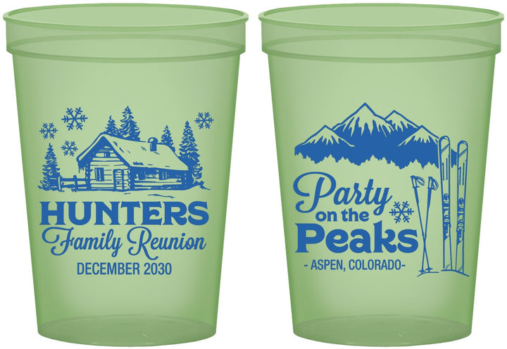 Custom Family Reunion 16 oz Glow In The Dark Cups - Ski Trip | 160042