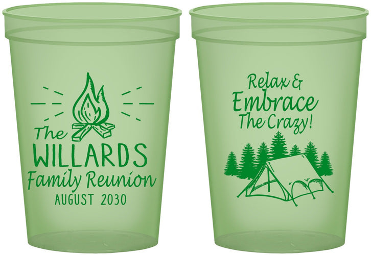Custom Family Reunion 16 oz Glow In The Dark Cups - Camping | 160045