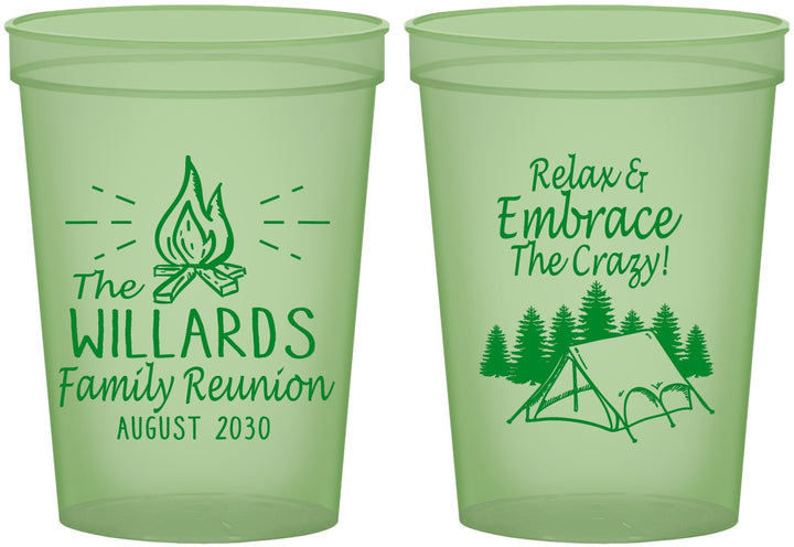 Custom Family Reunion 16 oz Glow In The Dark Cups - Camping | 160045