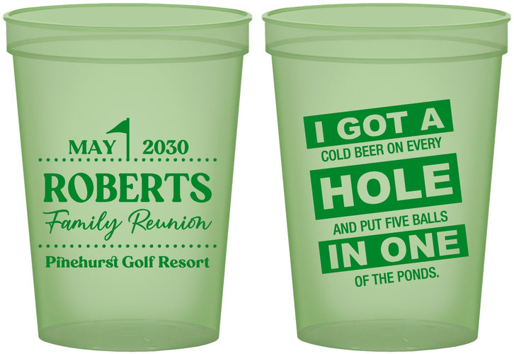 Custom Family Reunion 16 oz Glow In The Dark Cups - Golf | 160049