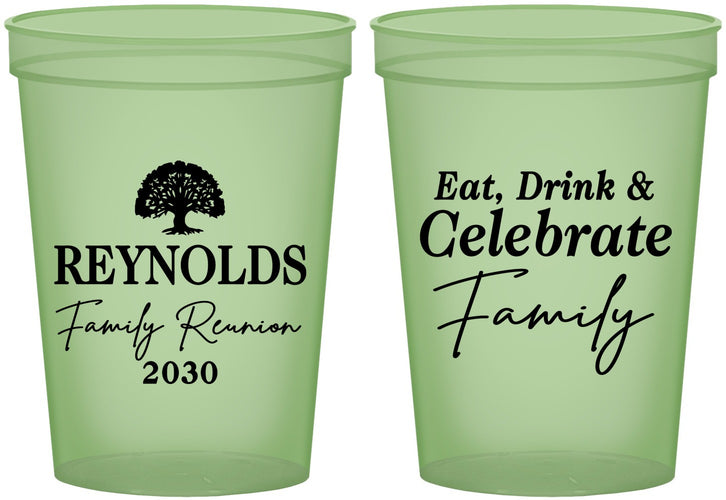 Custom Family Reunion 16 oz Glow In The Dark Cups - Eat Drink Celebrate | 160053
