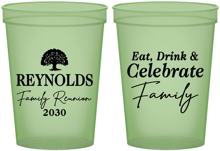 Custom Family Reunion 16 oz Glow In The Dark Cups - Eat Drink Celebrate | 160053