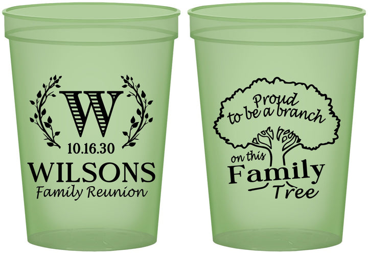 Custom Family Reunion 16 oz Glow In The Dark Cups - Monogram Tree | 160056