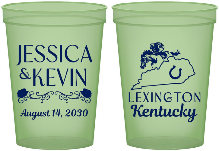 Custom Wedding 16 oz Glow In The Dark Cups - Kentucky | 166