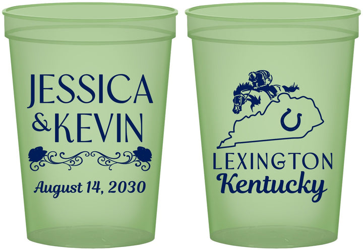 Custom Wedding 16 oz Glow In The Dark Cups - Kentucky | 166