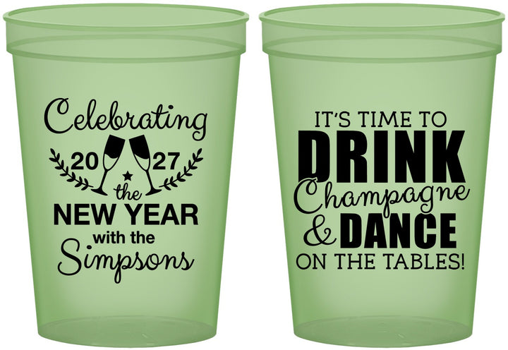 Custom New Years 16 oz Glow In The Dark Cups - 2027 Drink Dance | 170002