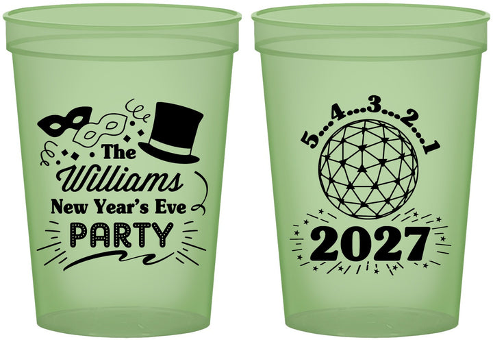 Custom New Years 16 oz Glow In The Dark Cups - 2027 Ball | 170005
