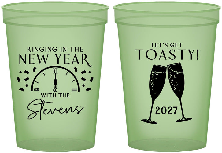 Custom New Years 16 oz Glow In The Dark Cups - 2027 Toast | 170008