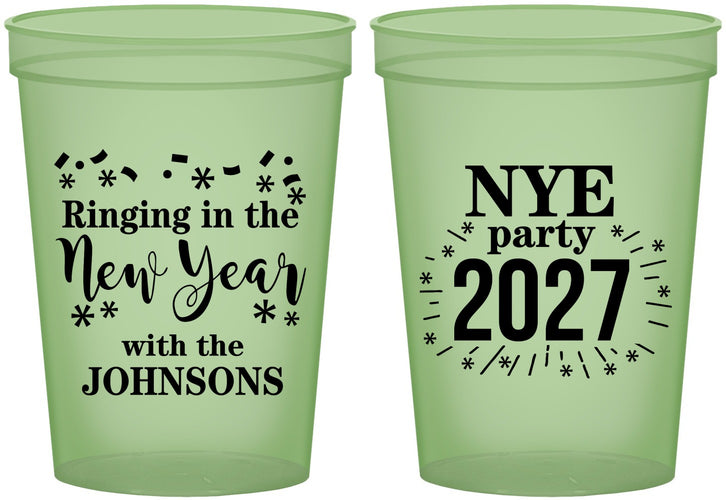 Custom New Years 16 oz Glow In The Dark Cups - 2027 Ringing In | 170013